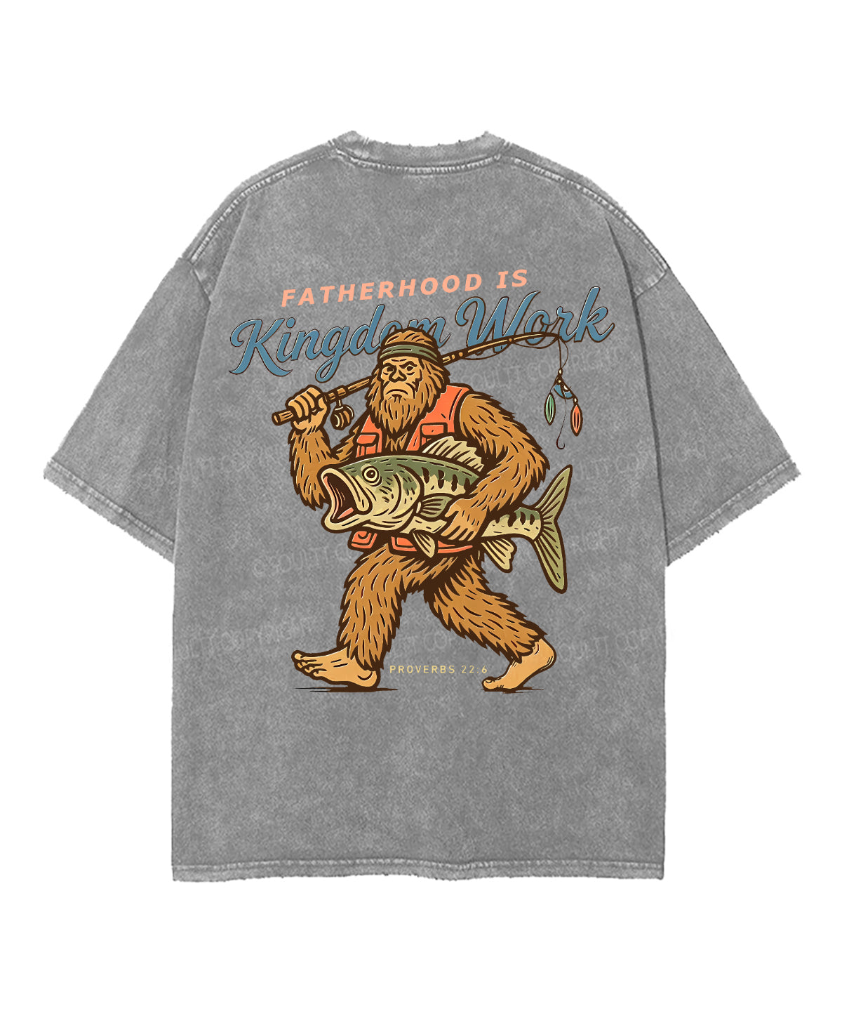 Fatherhood Is Kingdom Work Double Sided Unisex Washed Christian T-shirt