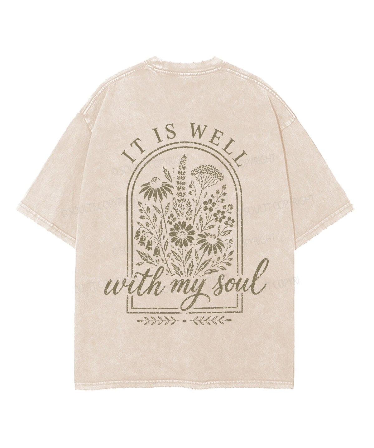 It Is Well With My Soul Double Sided Unisex Washed Christian T-shirt