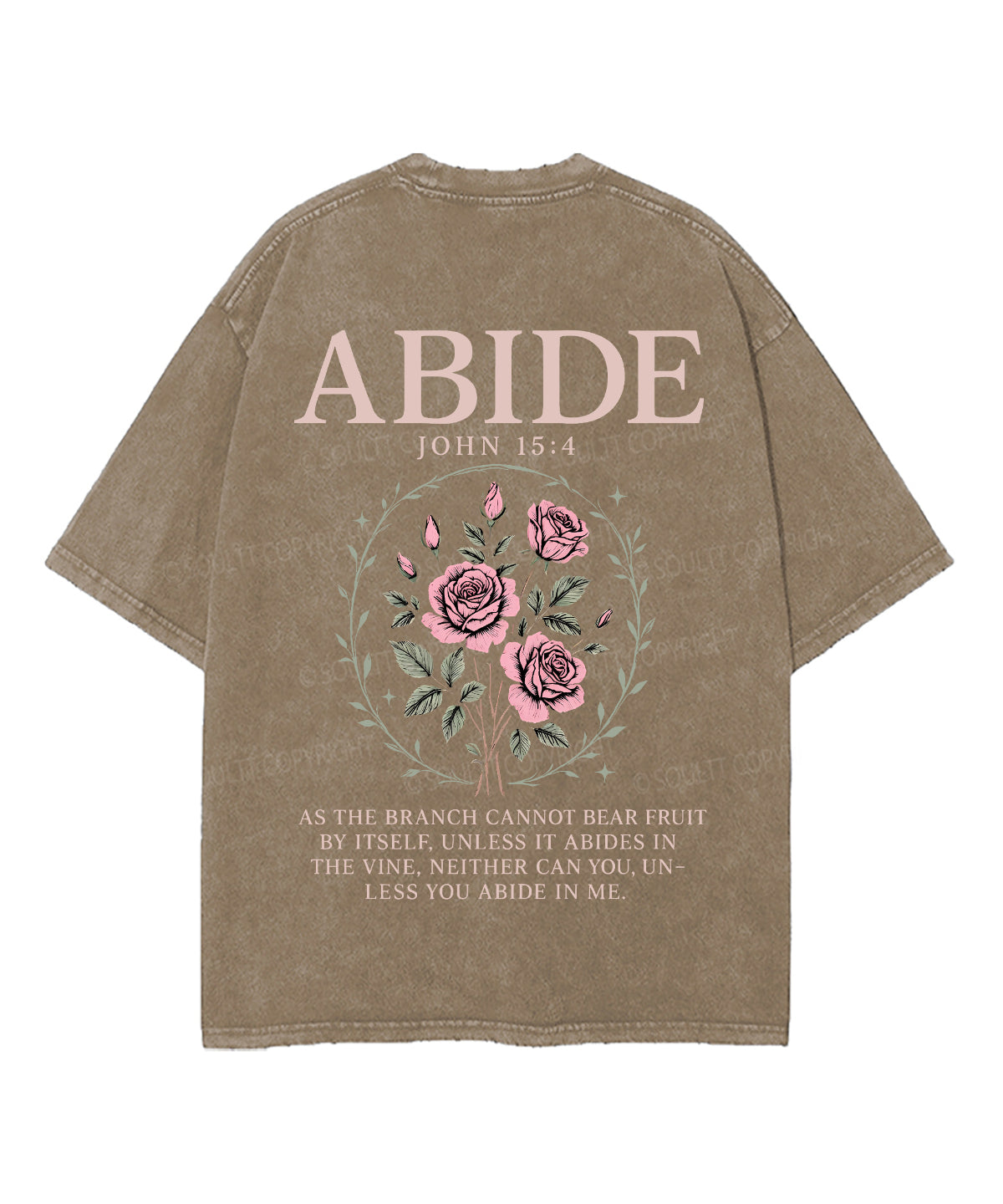 Abide Double Sided Unisex Washed Christian T-shirt
