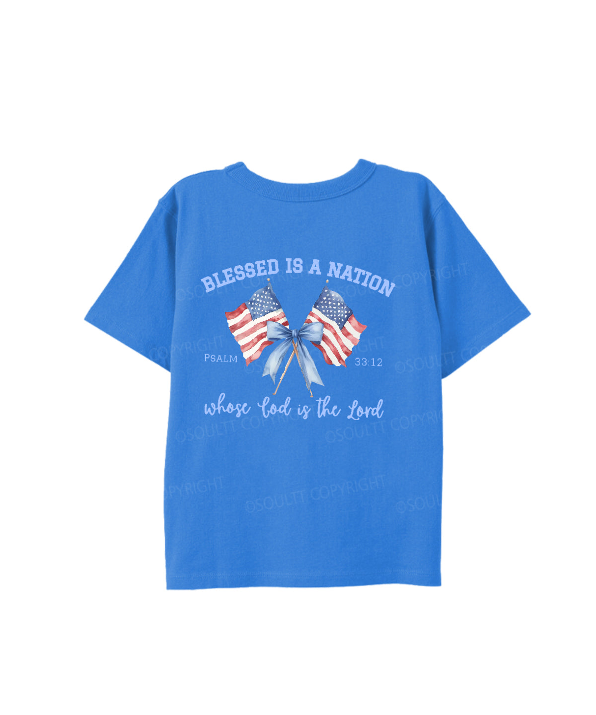 Kids Blessed Is A Nation Whose god Is The Lord Cotton Christian T-shirt
