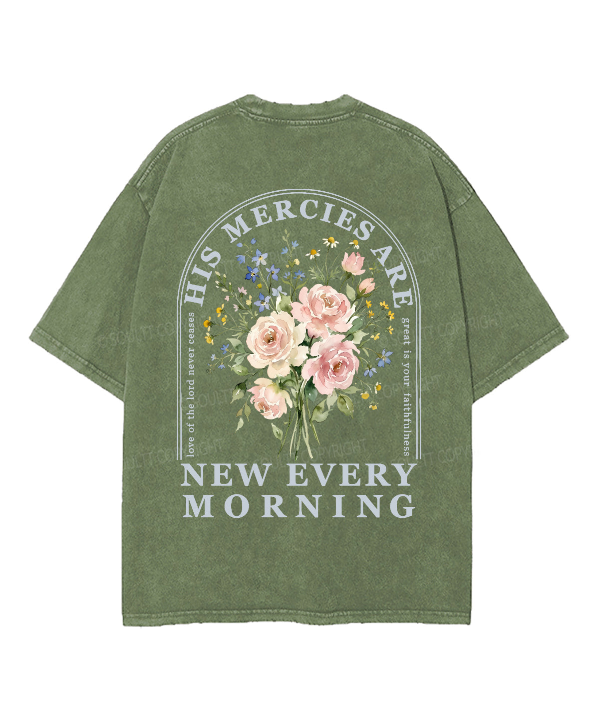 His Mercies Are New Every Morning Double Sided Unisex Washed Christian T-shirt