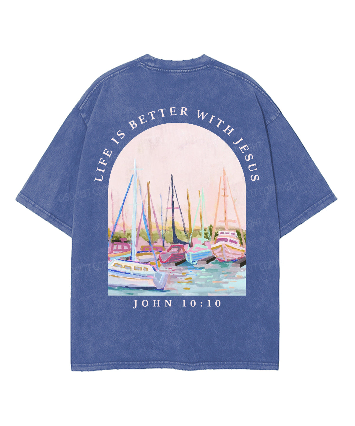 Life Is Better With Jesus Double Sided Unisex Washed Christian T-shirt