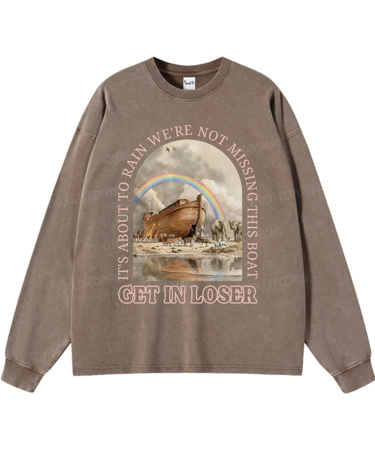 It's About To Rain We're Not Missing This Boat Washed Christian Long-sleeve T-shirt
