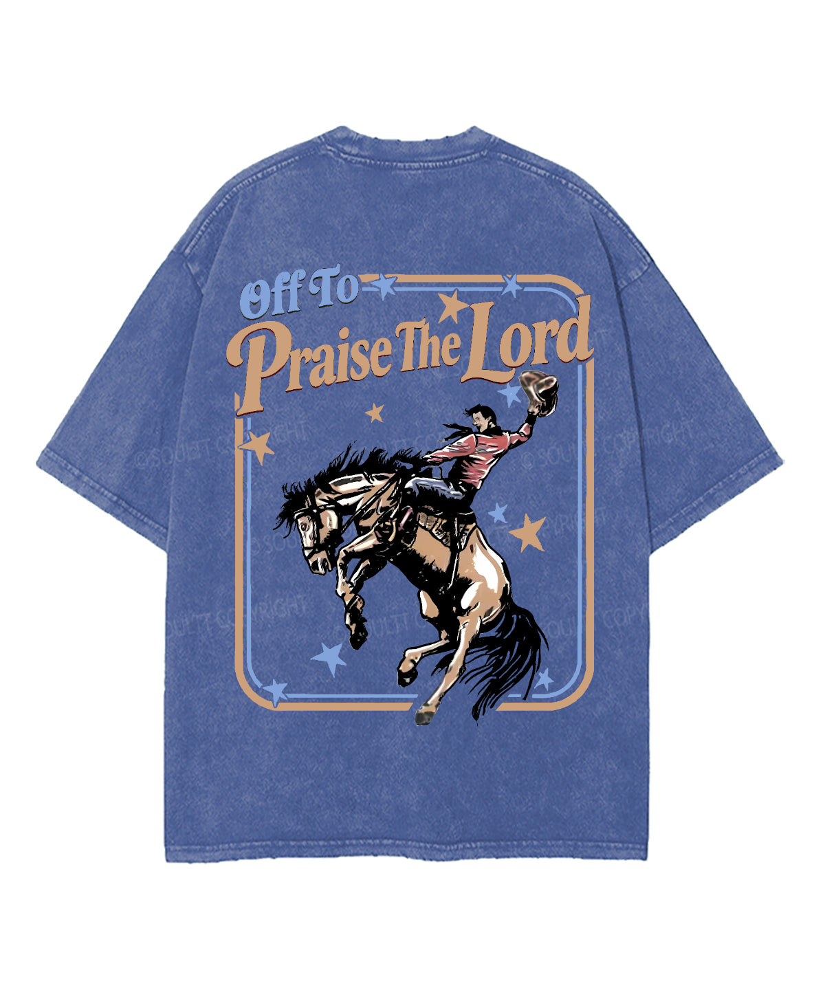 Off To Praise The Lord Double Sided Unisex Washed Christian T-shirt
