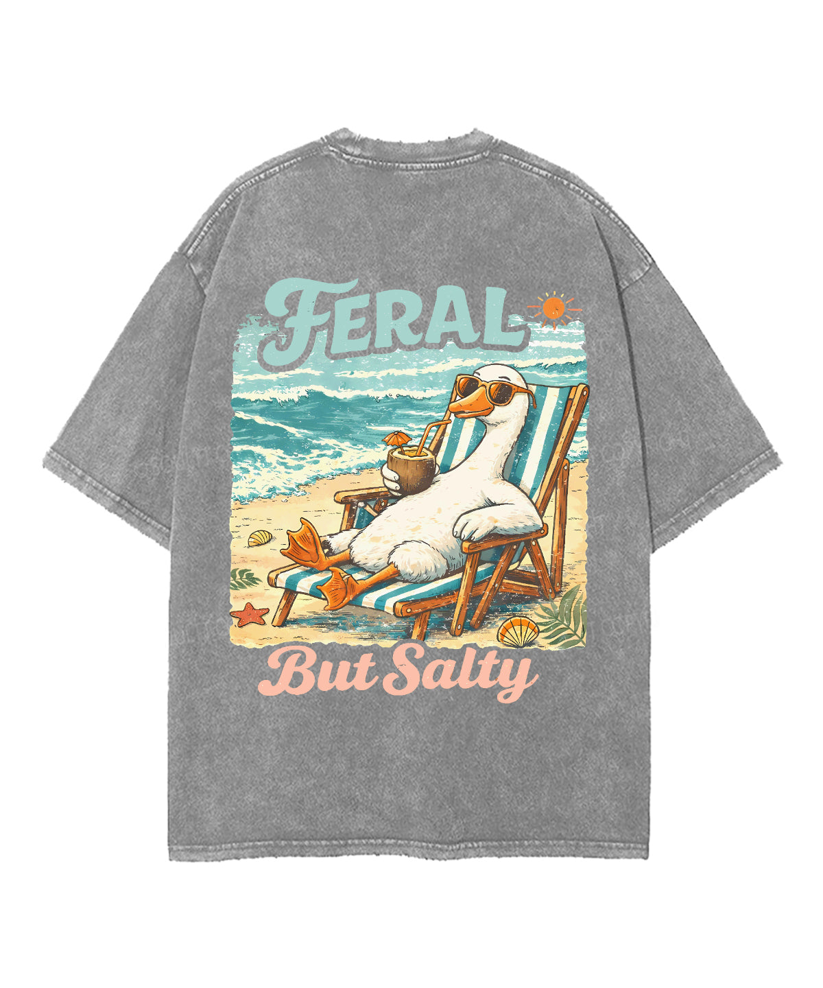 Feral But Salty Double Sided Unisex Washed Christian T-shirt