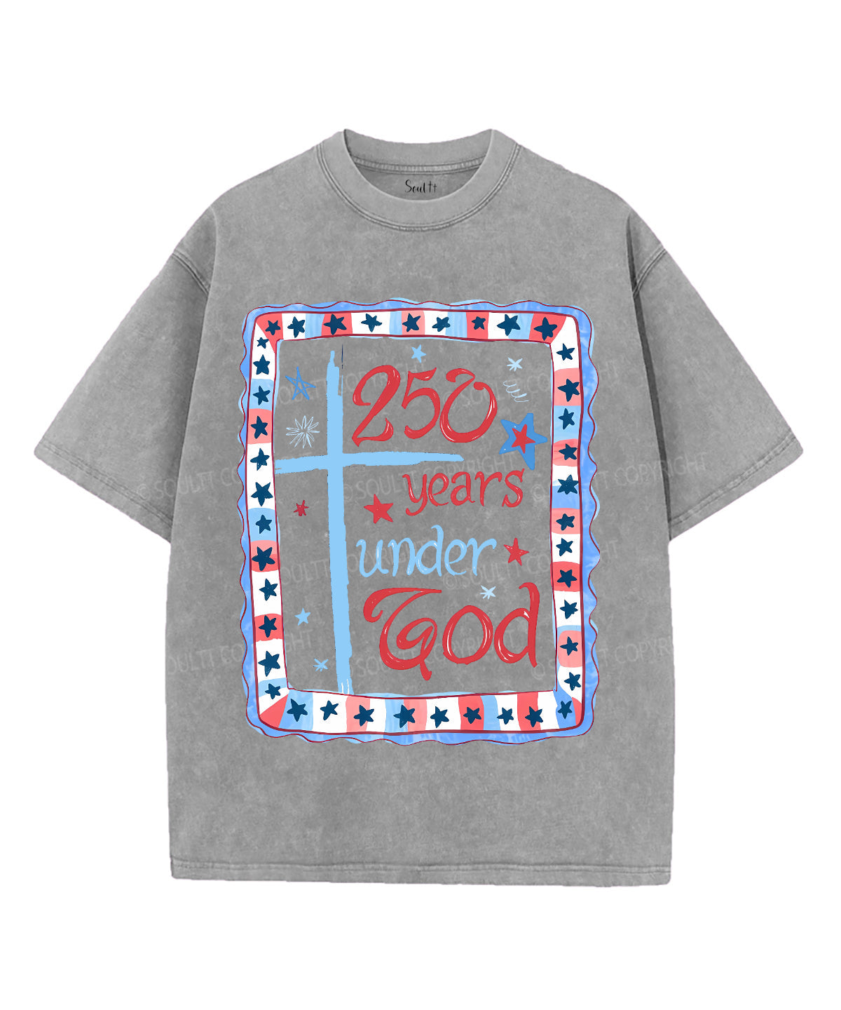 250 Years America Anniversary Unisex Washed Christian T-shirt