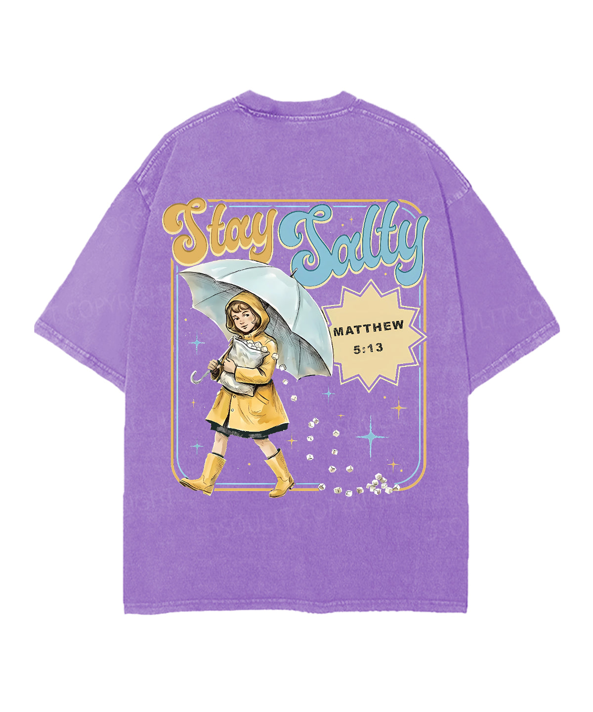 Stay Salty Double Sided Unisex Christian Washed T-Shirt & Shorts