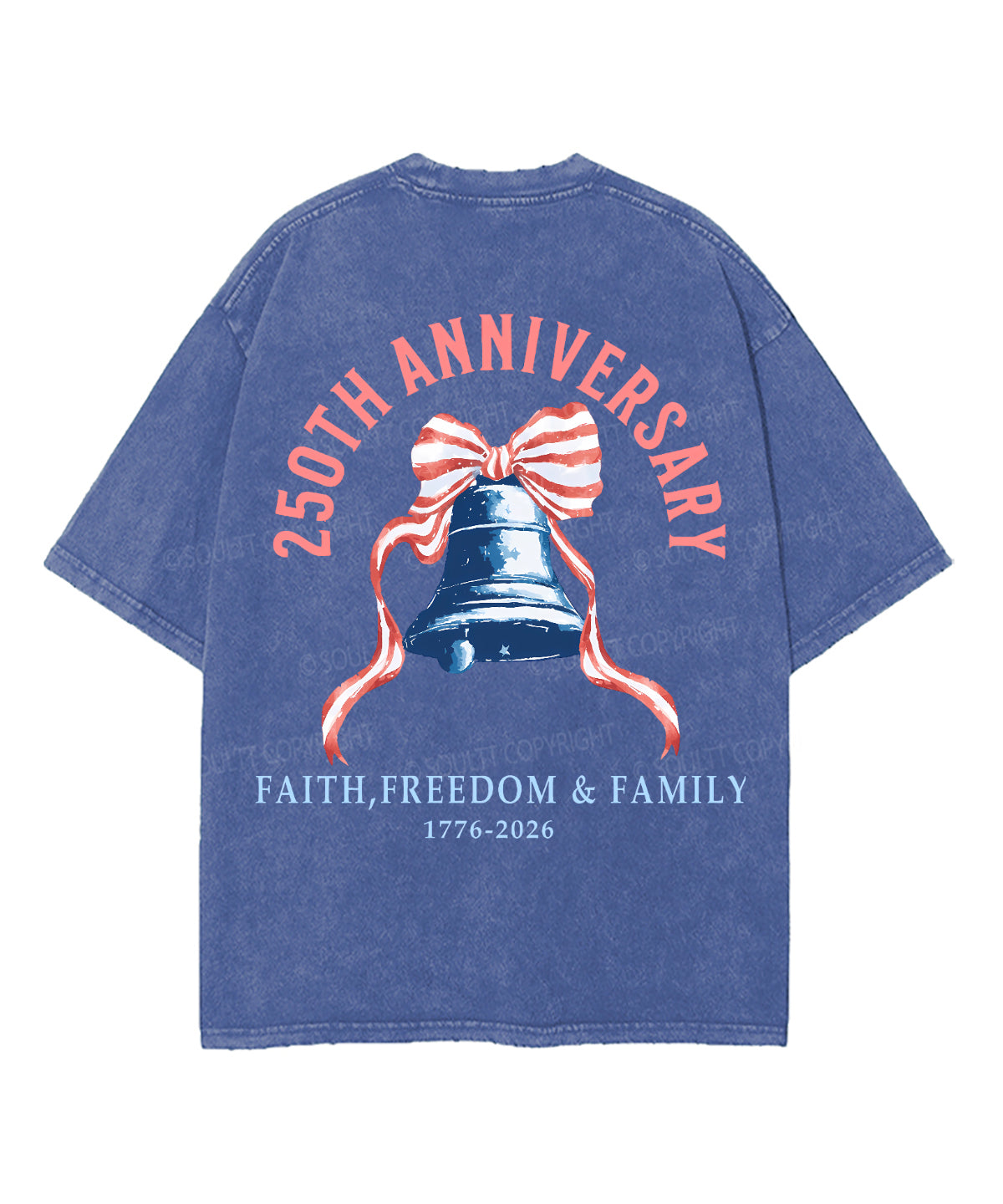 250 Years America Anniversary Double Sided Unisex Washed Christian T-shirt