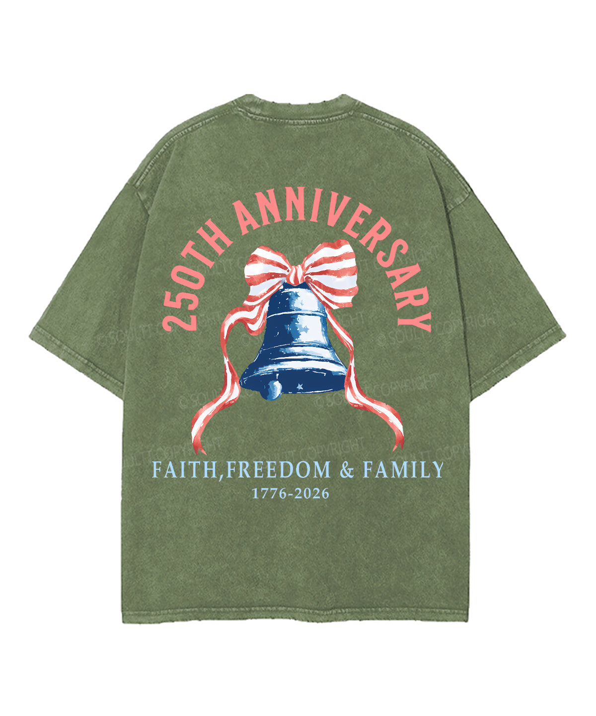 250 Years America Anniversary Double Sided Unisex Washed Christian T-shirt