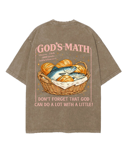 God Can Do A Lot With Little Double Sided Unisex Washed Christian T-shirt