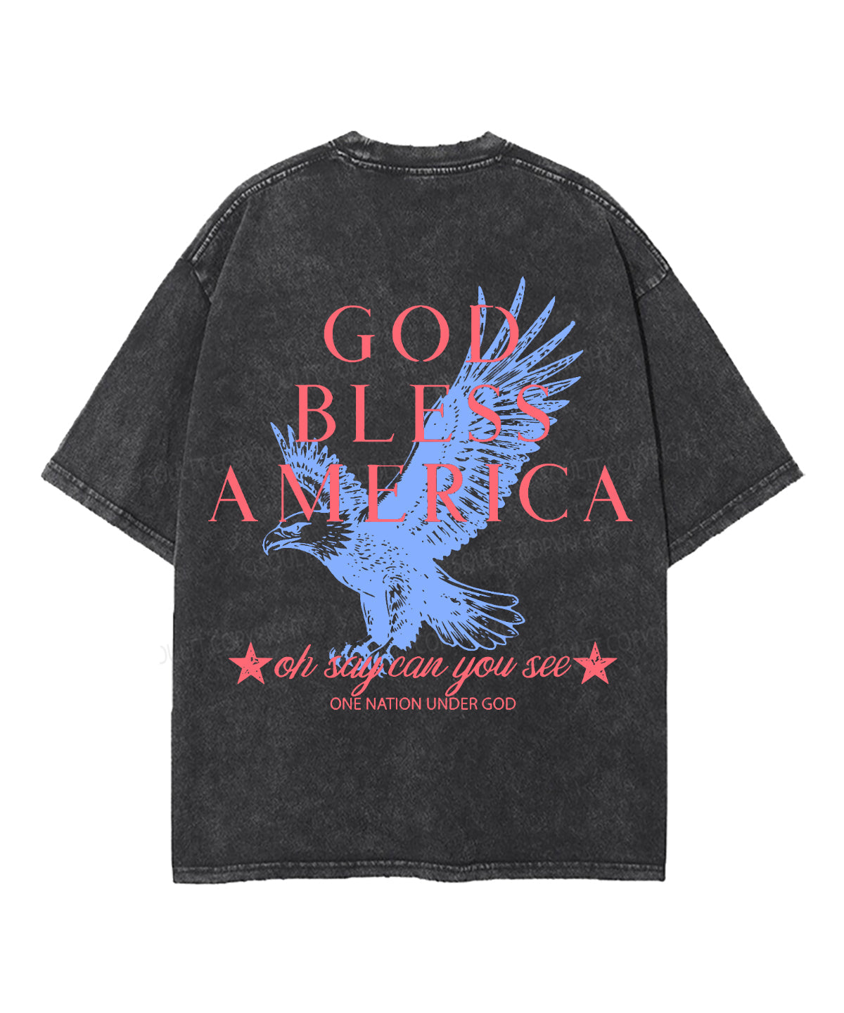 God Bless America Double Sided Unisex Washed Christian T-shirt