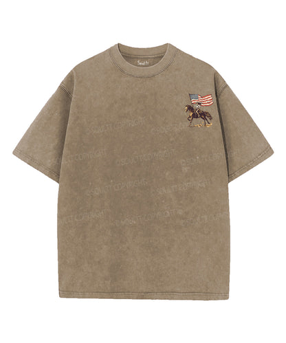 One Nation Under God Double Sided Unisex Washed Christian T-shirt