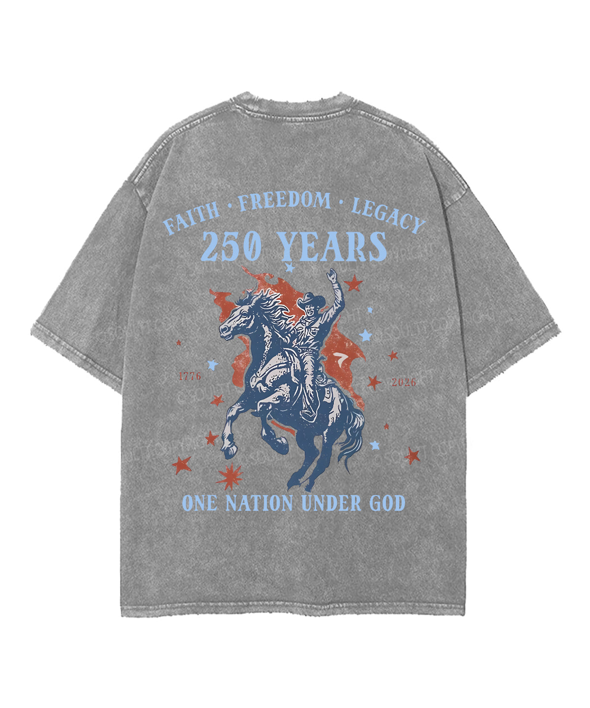 250 Years America Anniversary Double Sided Unisex Washed Christian T-shirt