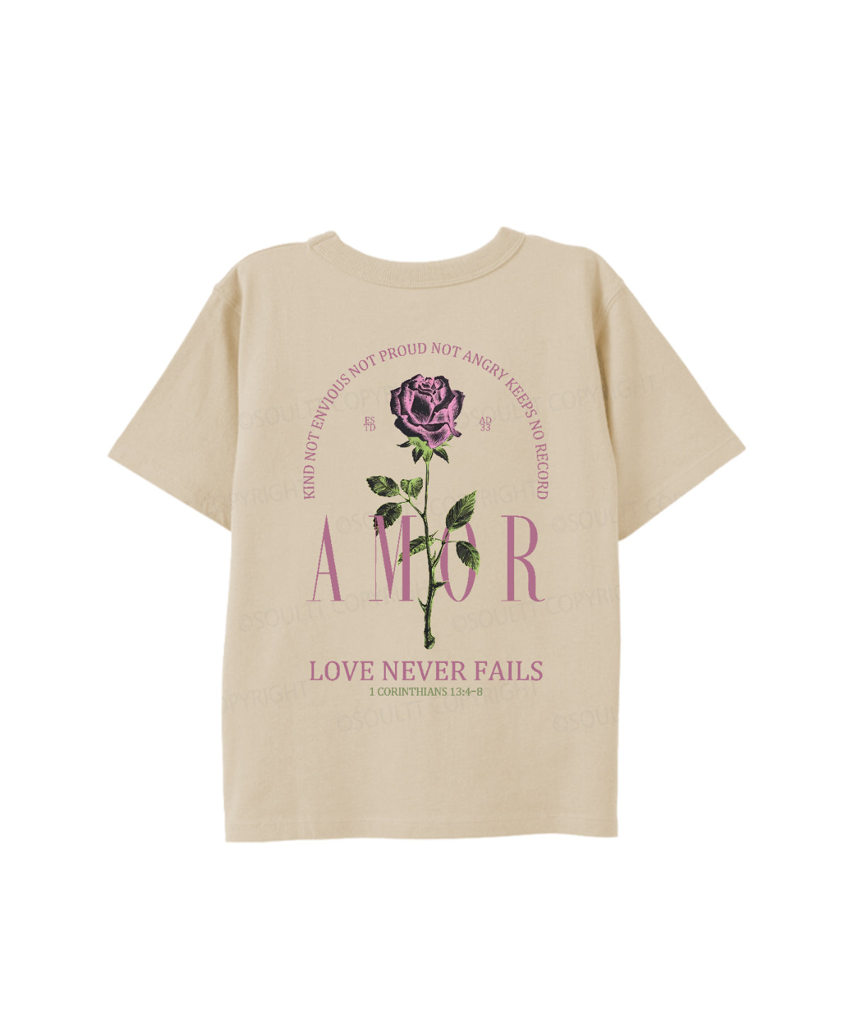 Kids Love Never Fails Double Sided Cotton Christian T-shirt