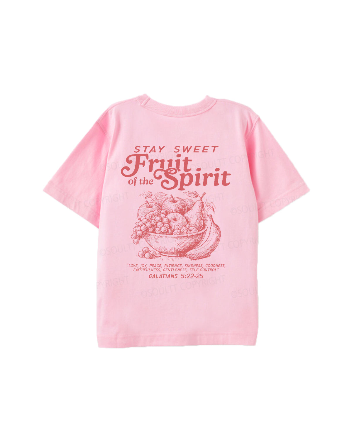 Kids Fruit Of The Spirit Double Sided Cotton Christian T-shirt