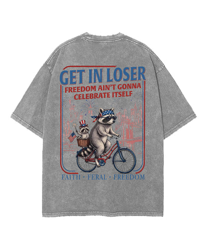 Freedom Ain't Gonna Celebtat Itself Double Sided Unisex Washed Christian T-shirt
