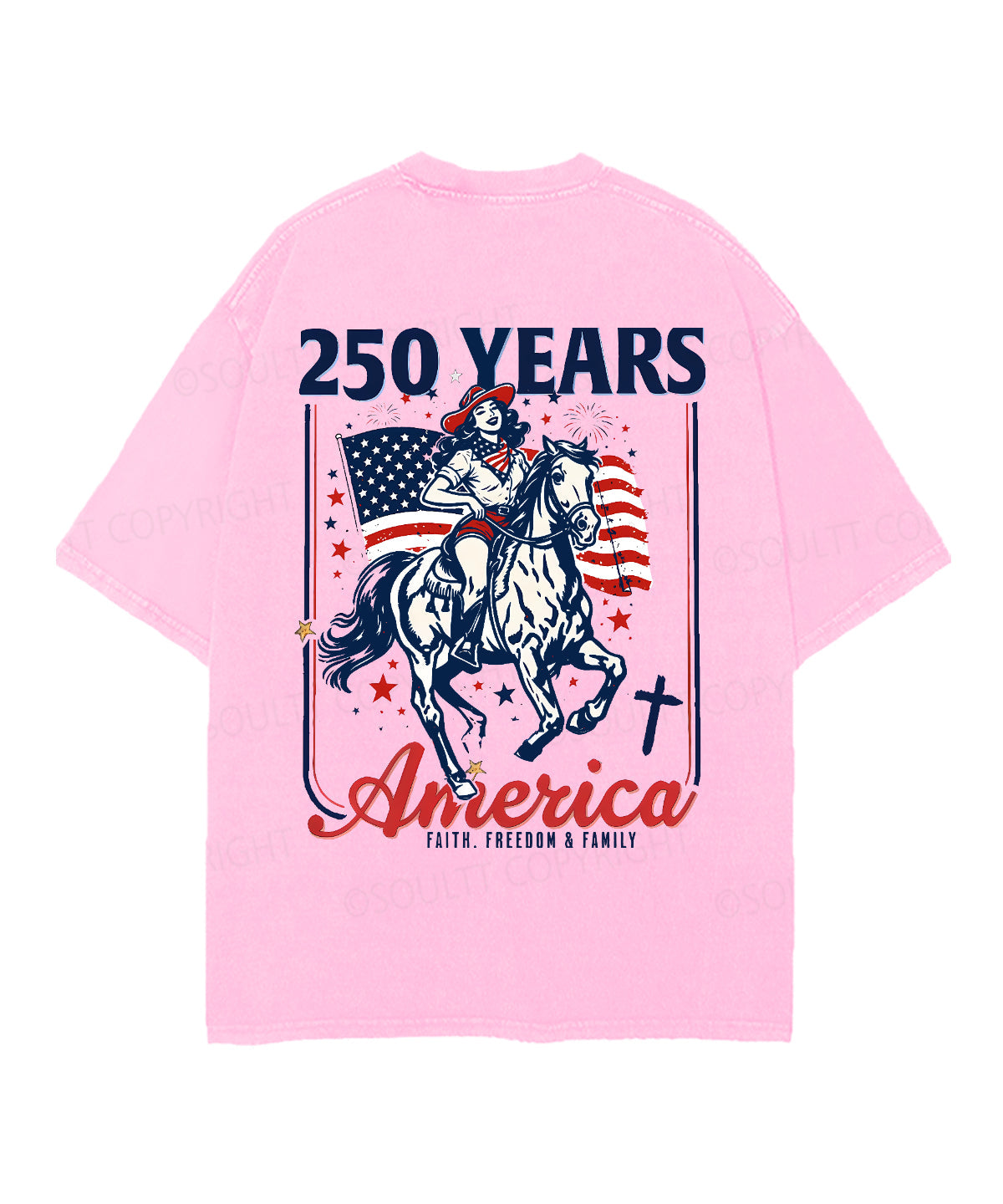 250 Years America Anniversary Double Sided Unisex Christian Washed T-Shirt & Shorts