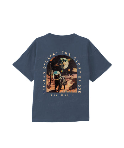 Kids Heavens Declare The Glory Of God Double Sided Cotton Christian T-shirt