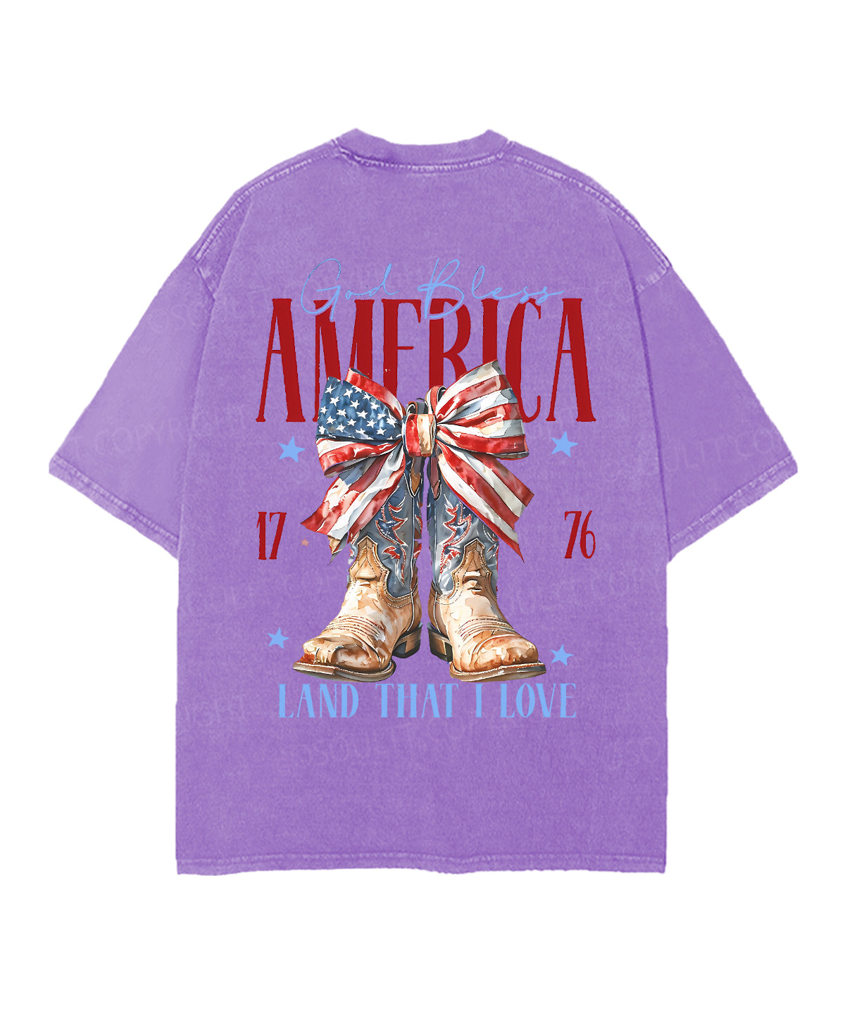 God Bless America Double Sided Unisex Christian Washed T-Shirt & Shorts
