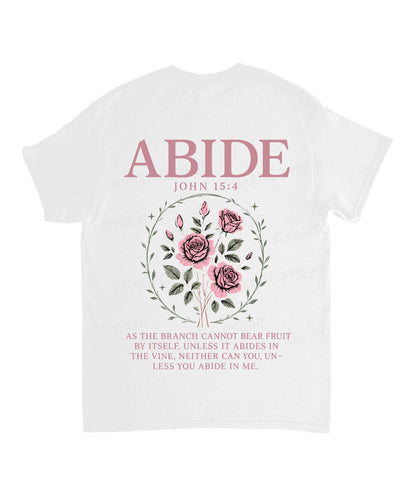 Abide Double Sided Unisex Cotton Christian T-Shirt