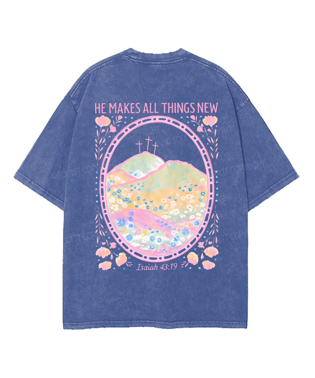 He Makes All Things New Double Sided Unisex Washed Christian T-shirt