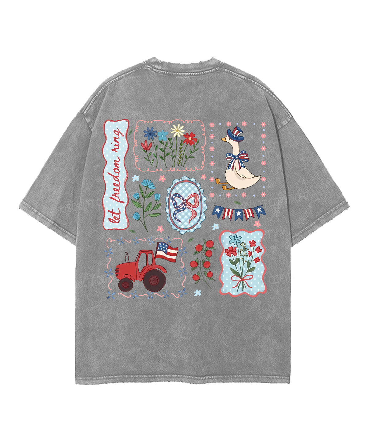 Let Freedom Ring Double Sided Unisex Washed Christian T-shirt