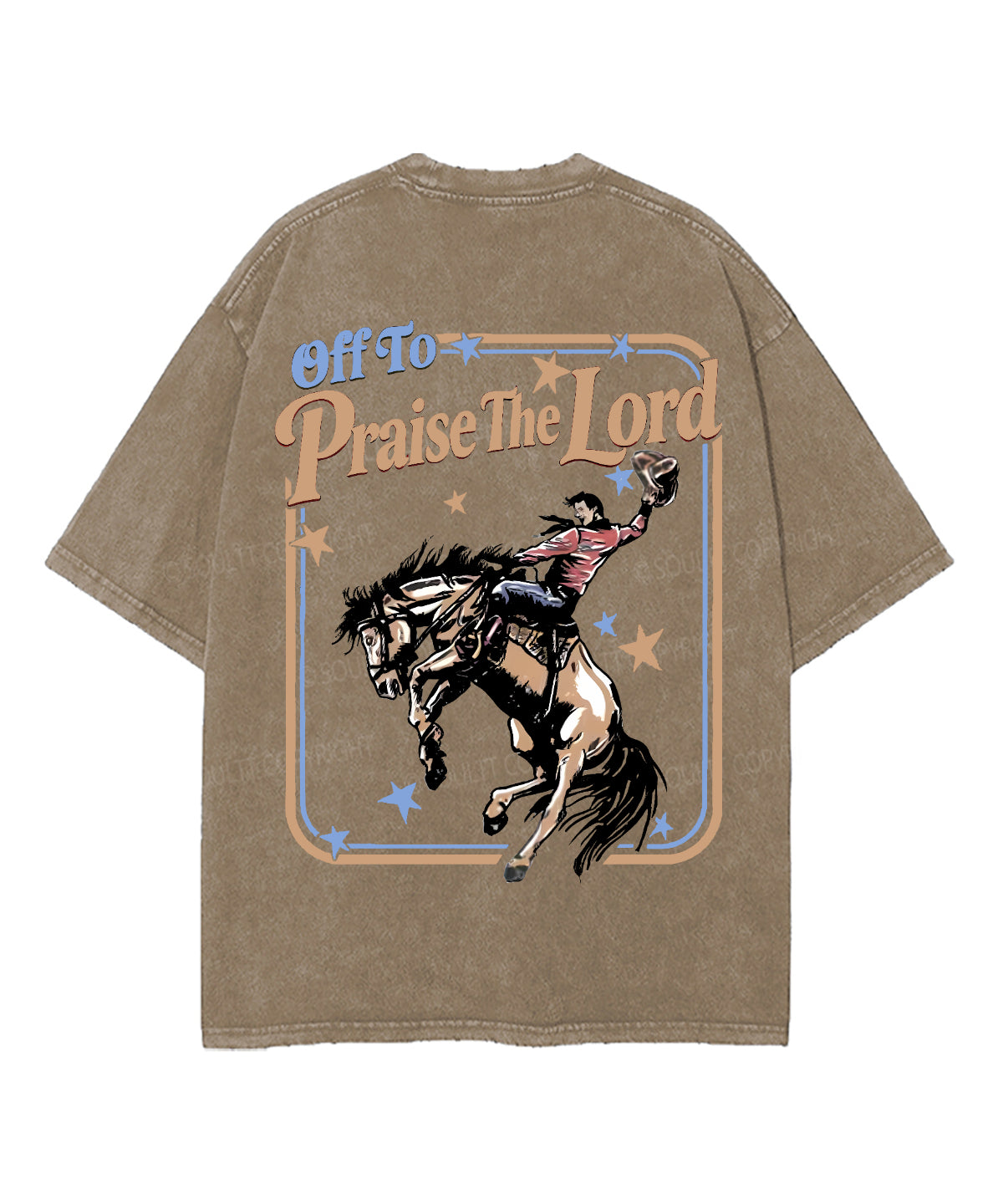 Off To Praise The Lord Double Sided Unisex Washed Christian T-shirt