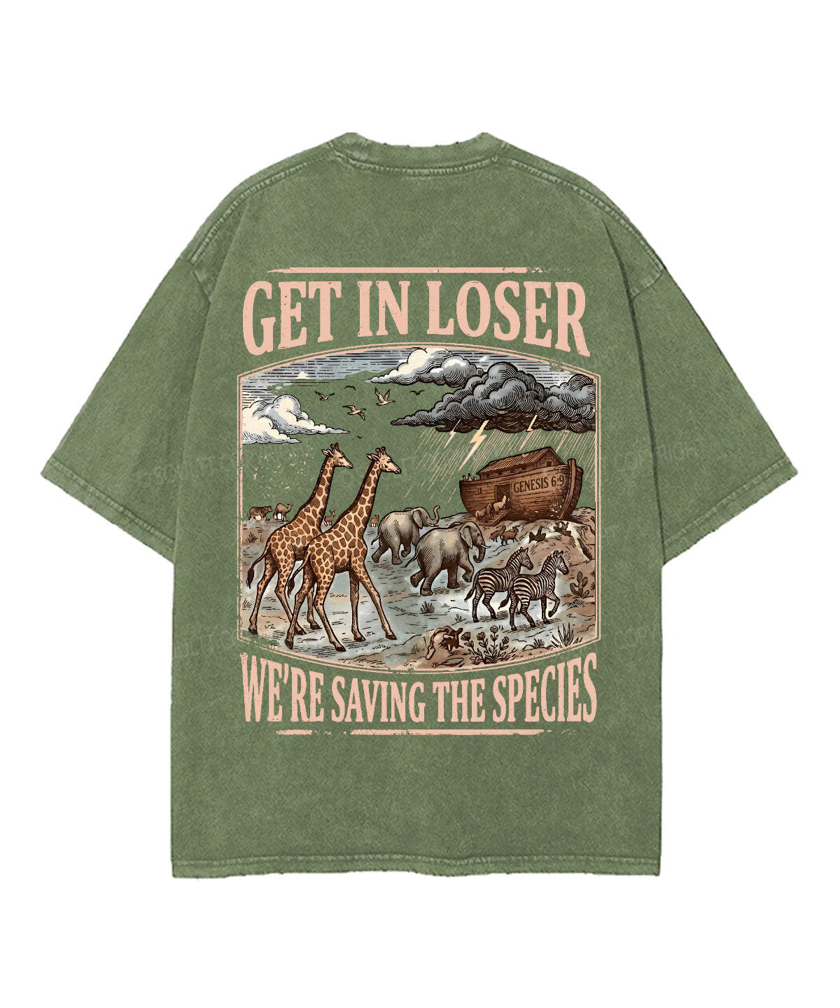 We're Saving The Species Double Sided Unisex Washed Christian T-shirt