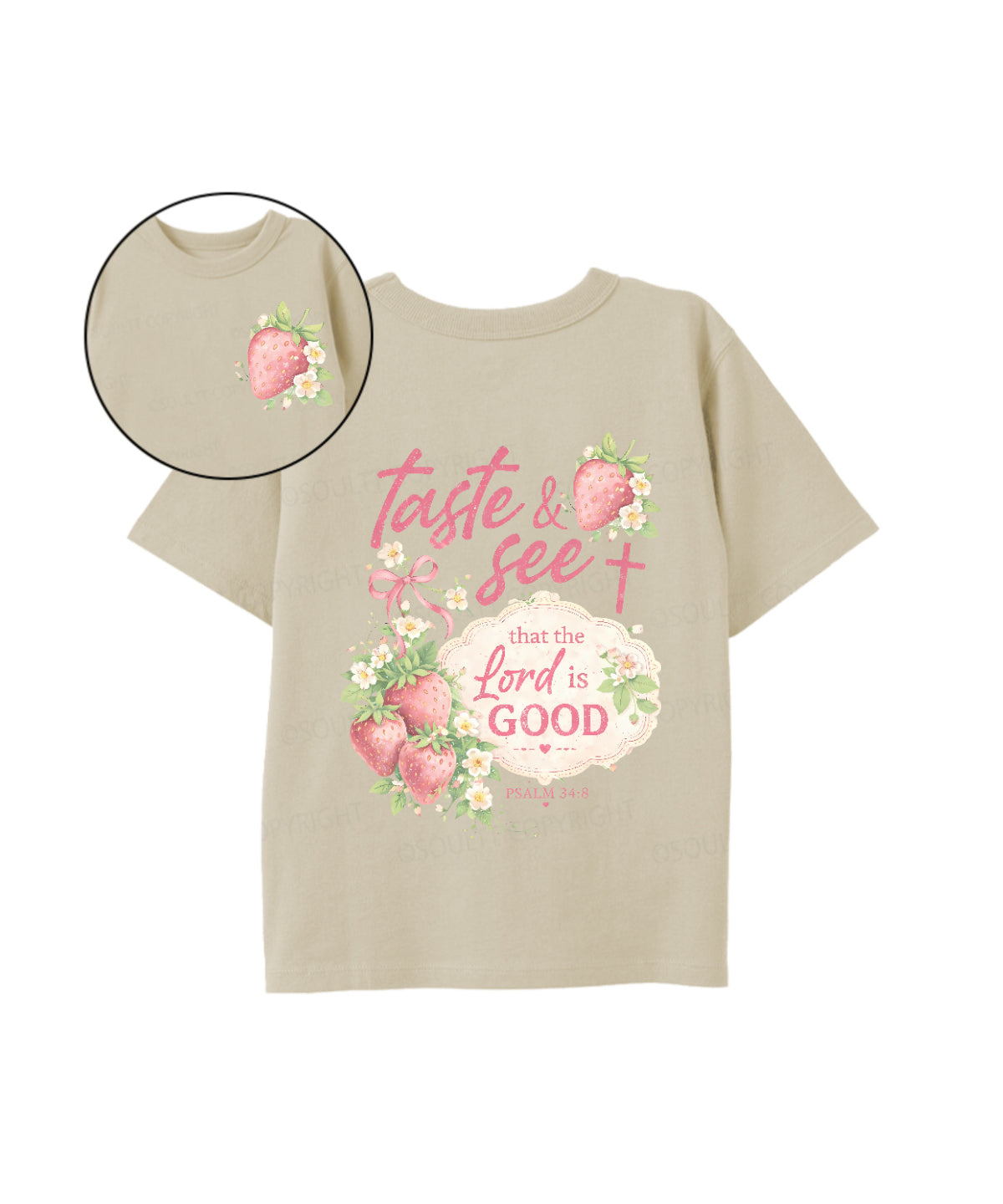 Kids The Lord Is Good Double Sided Cotton Christian T-shirt
