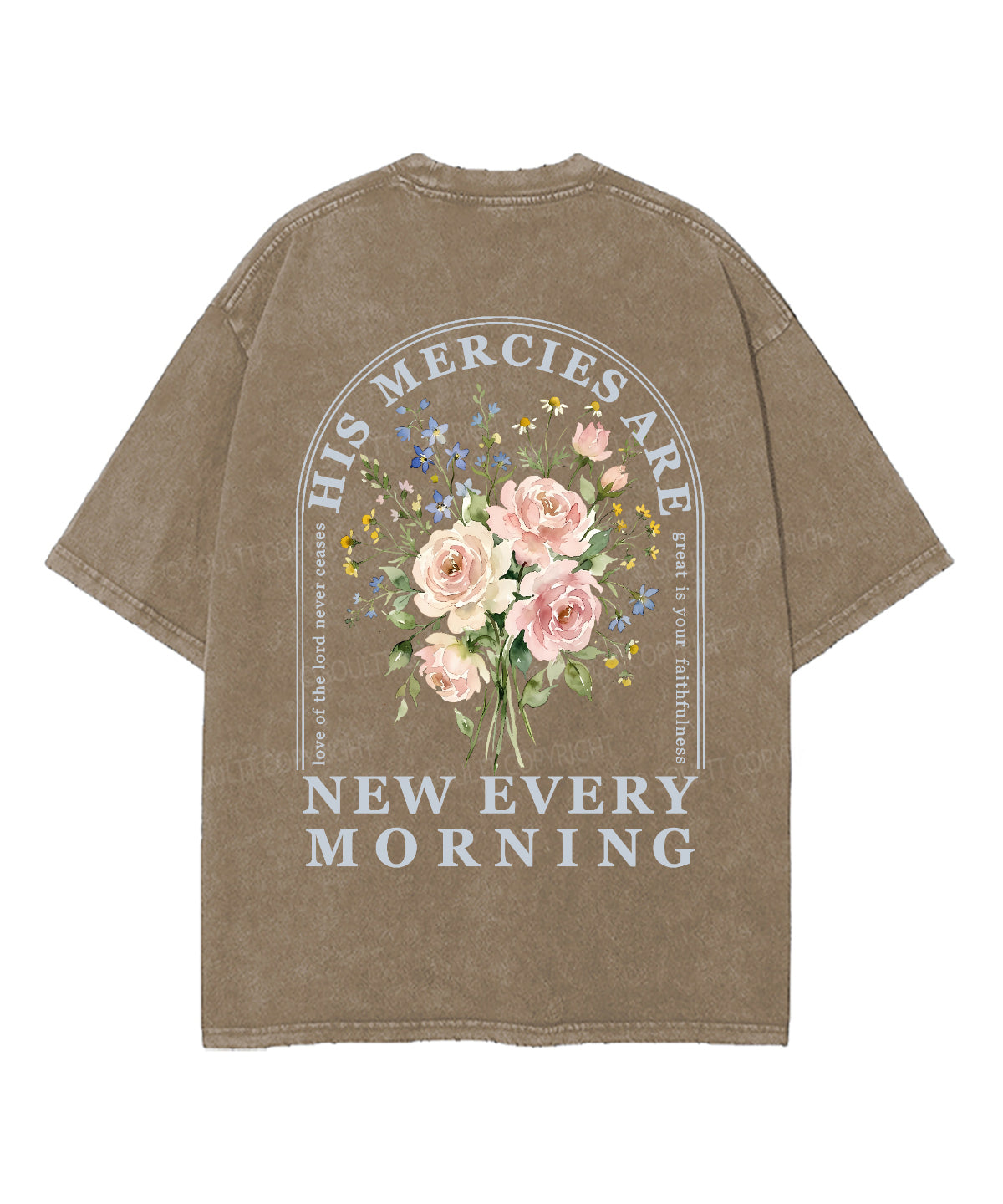 His Mercies Are New Every Morning Double Sided Unisex Washed Christian T-shirt