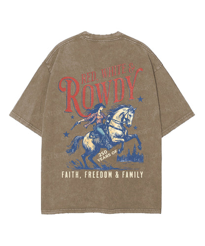 250 Years America Anniversary Double Sided Unisex Washed Christian T-shirt