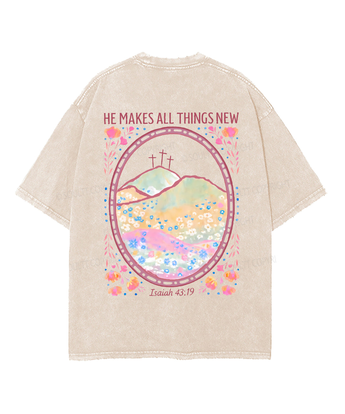 He Makes All Things New Double Sided Unisex Washed Christian T-shirt