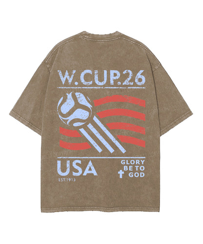 2026 World Cup Double Sided Unisex Washed Christian T-shirt