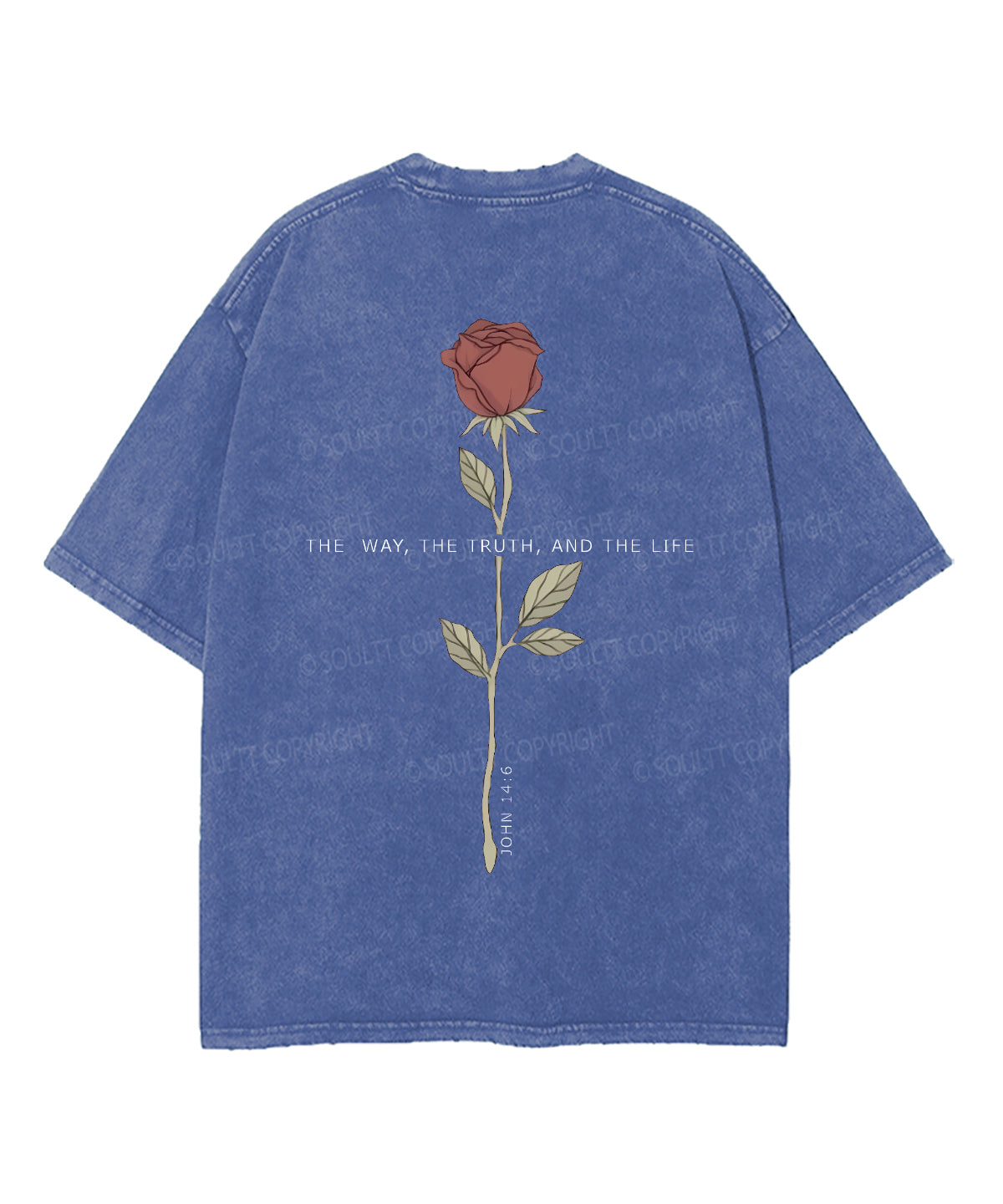 The Way , The Truth, And The Life Double Sided Unisex Washed Christian T-shirt