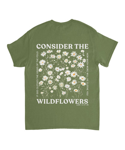 Consider The Wildflowers Double Sided Unisex Cotton Christian T-Shirt