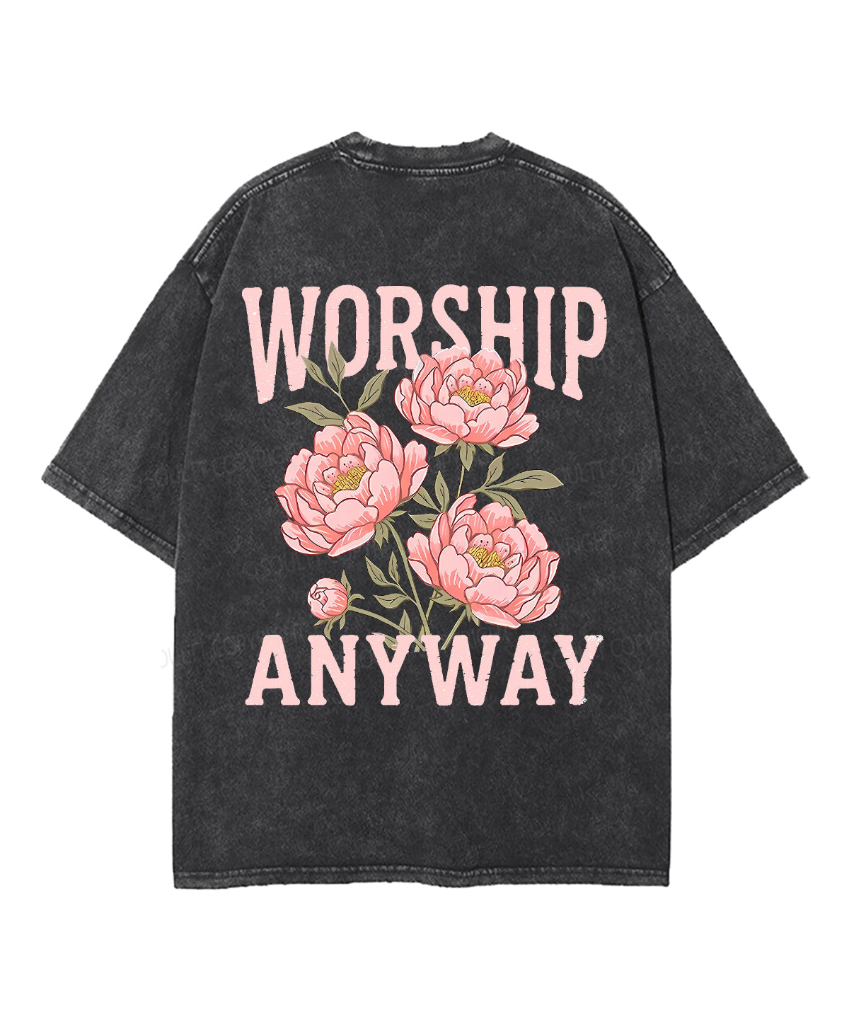 Worship Anyway Double Sided Unisex Washed Christian T-shirt