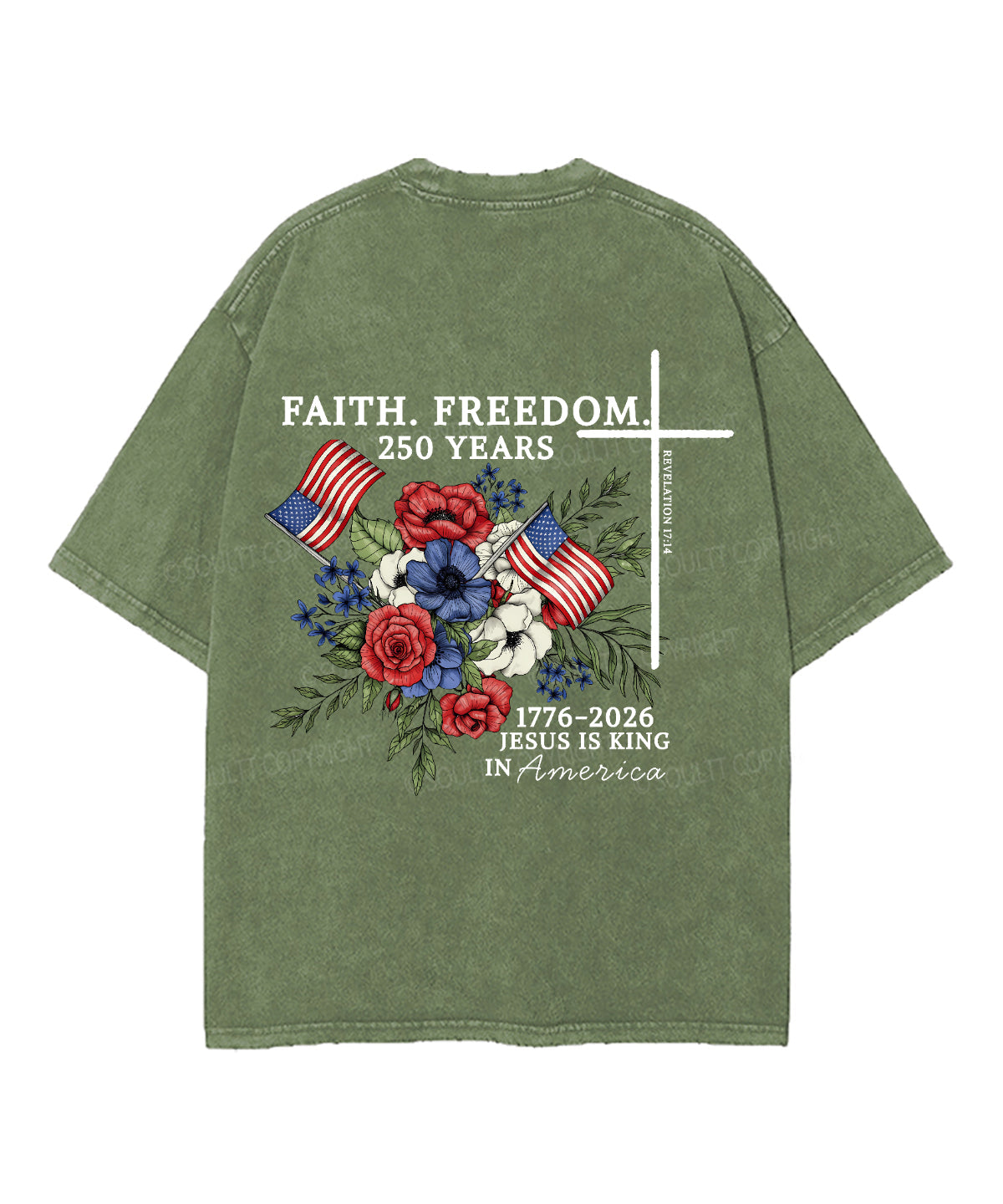Faith • Freedom Double Sided Unisex Washed Christian T-shirt