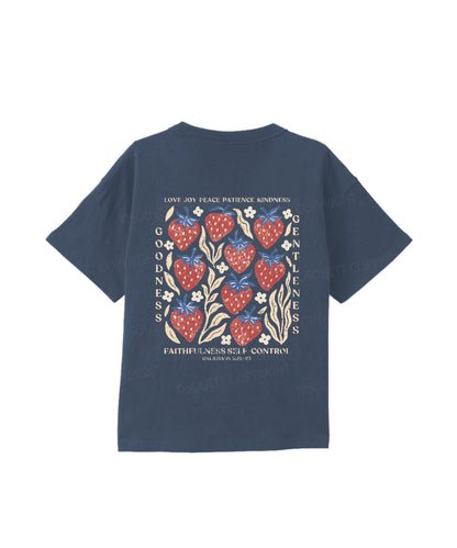 Kids Fruit Of The Spirit Double Sided Cotton Christian T-shirt
