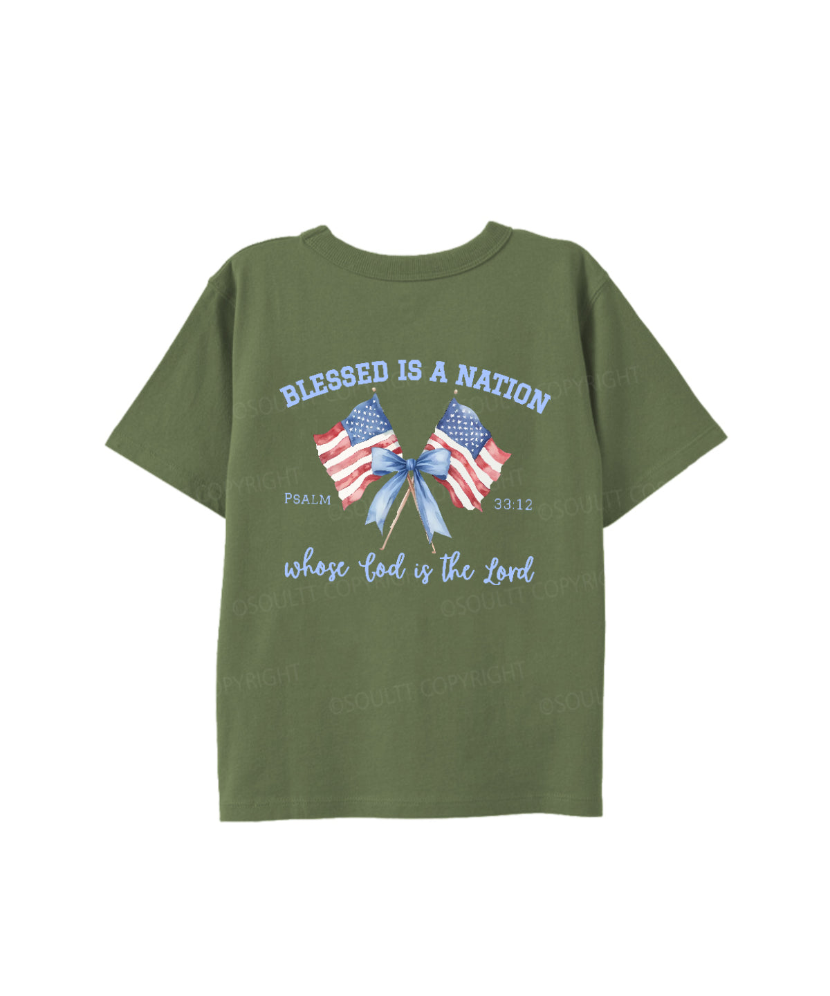 Kids Blessed Is A Nation Whose god Is The Lord Cotton Christian T-shirt