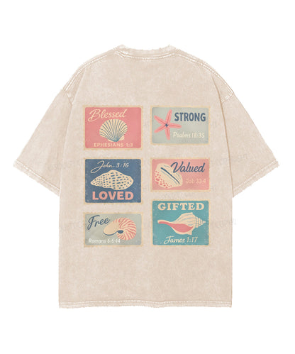 Blessed Double Sided Unisex Washed Christian T-shirt