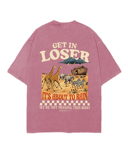 It's About To Rain We're Not Missing This Boat Double Sided Unisex Christian Washed T-Shirt & Shorts