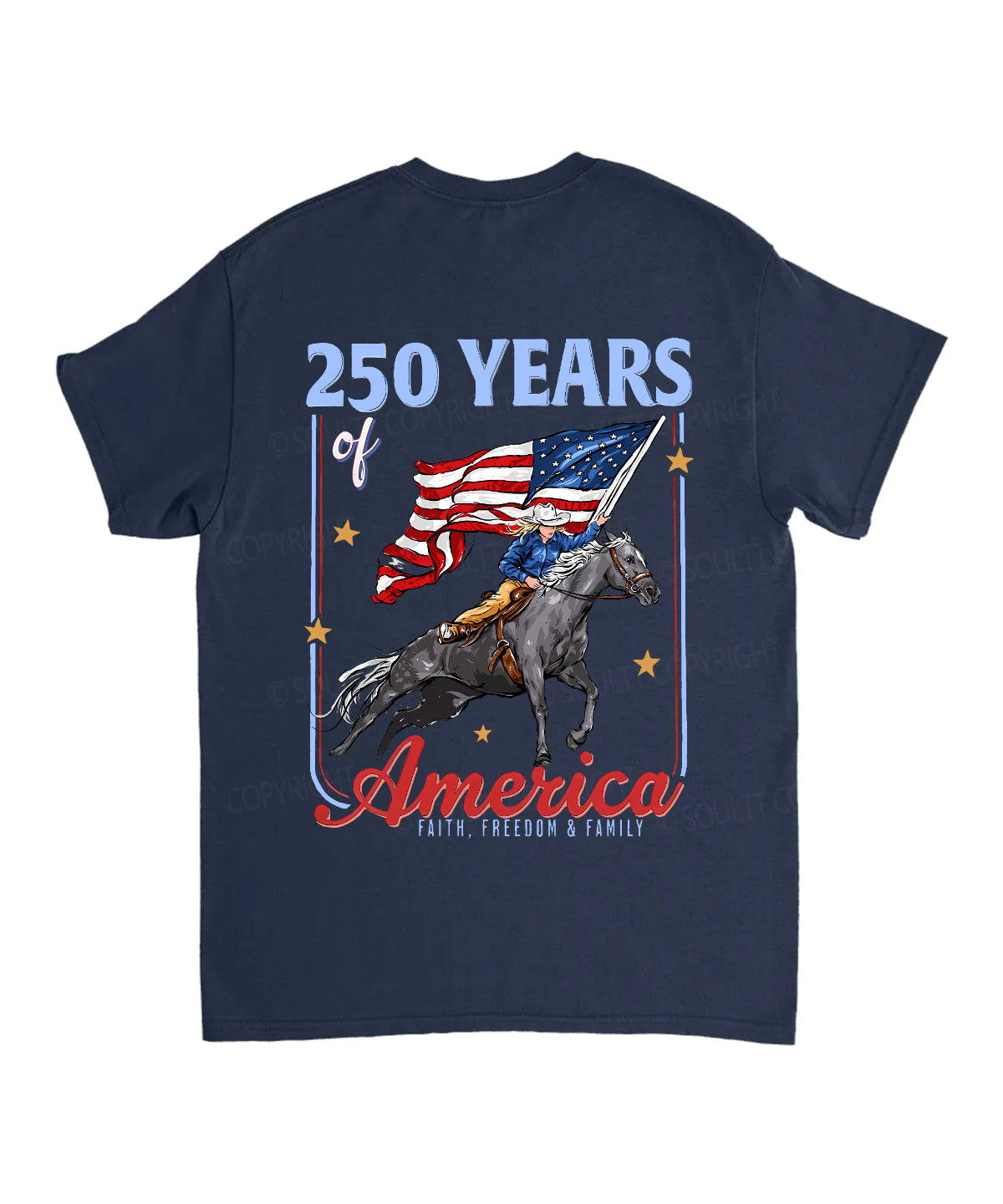 250 Years America Anniversary Double Sided Unisex Cotton Christian T-Shirt