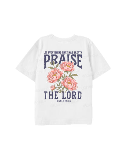Kids Praise The Lord Double Sided Cotton Christian T-shirt
