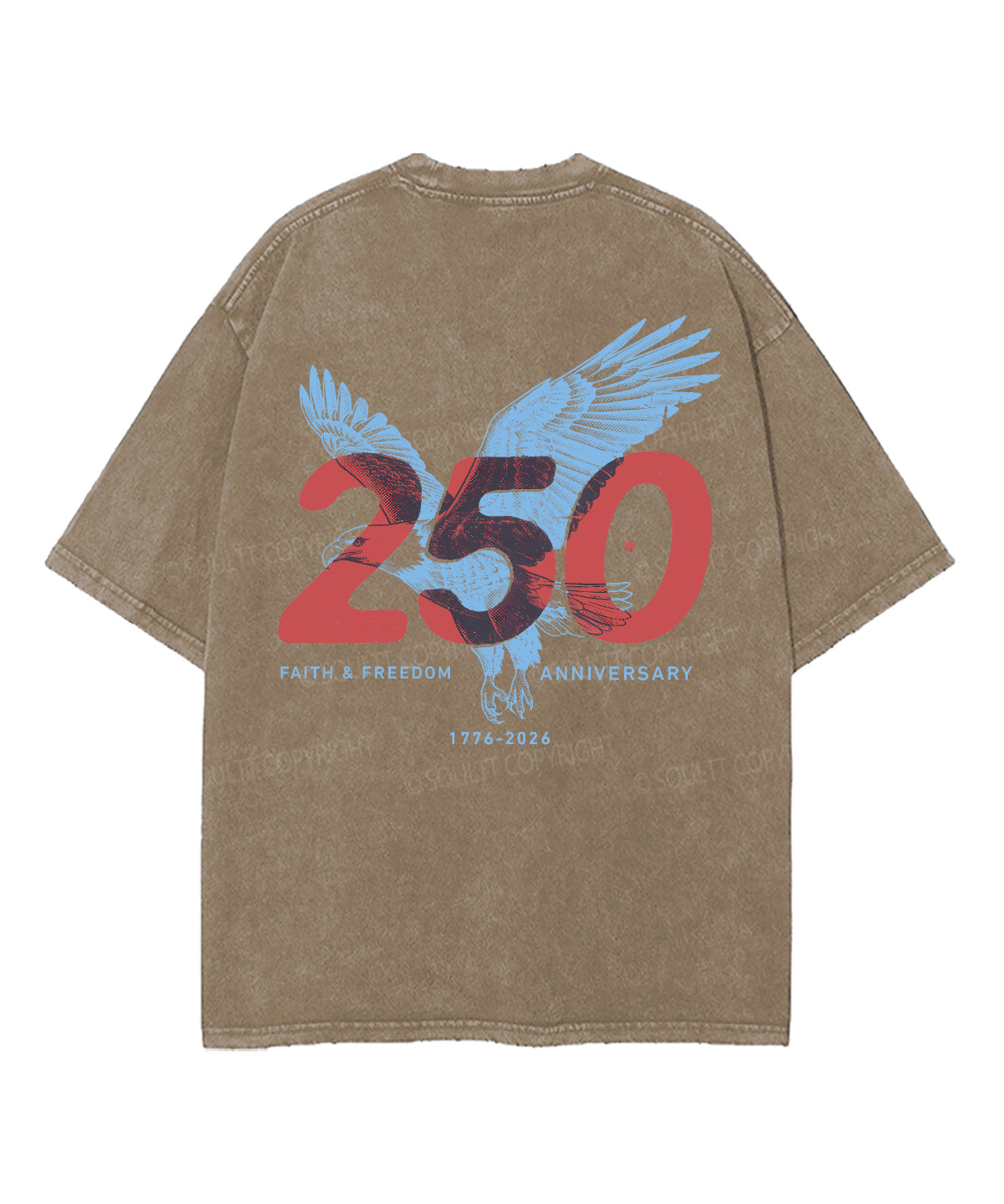 250 Years America Anniversary Double Sided Unisex Washed Christian T-shirt