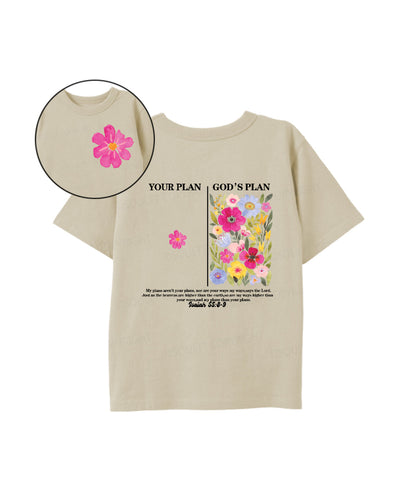 Kids Your Plan ＜ God's Plan Double Sided Cotton Christian T-shirt