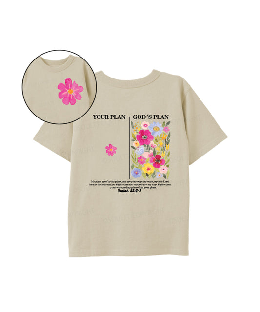 Kids Your Plan ＜ God's Plan Double Sided Cotton Christian T-shirt
