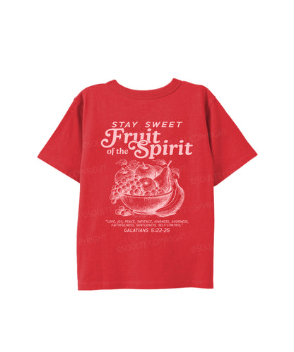 Kids Fruit Of The Spirit Double Sided Cotton Christian T-shirt