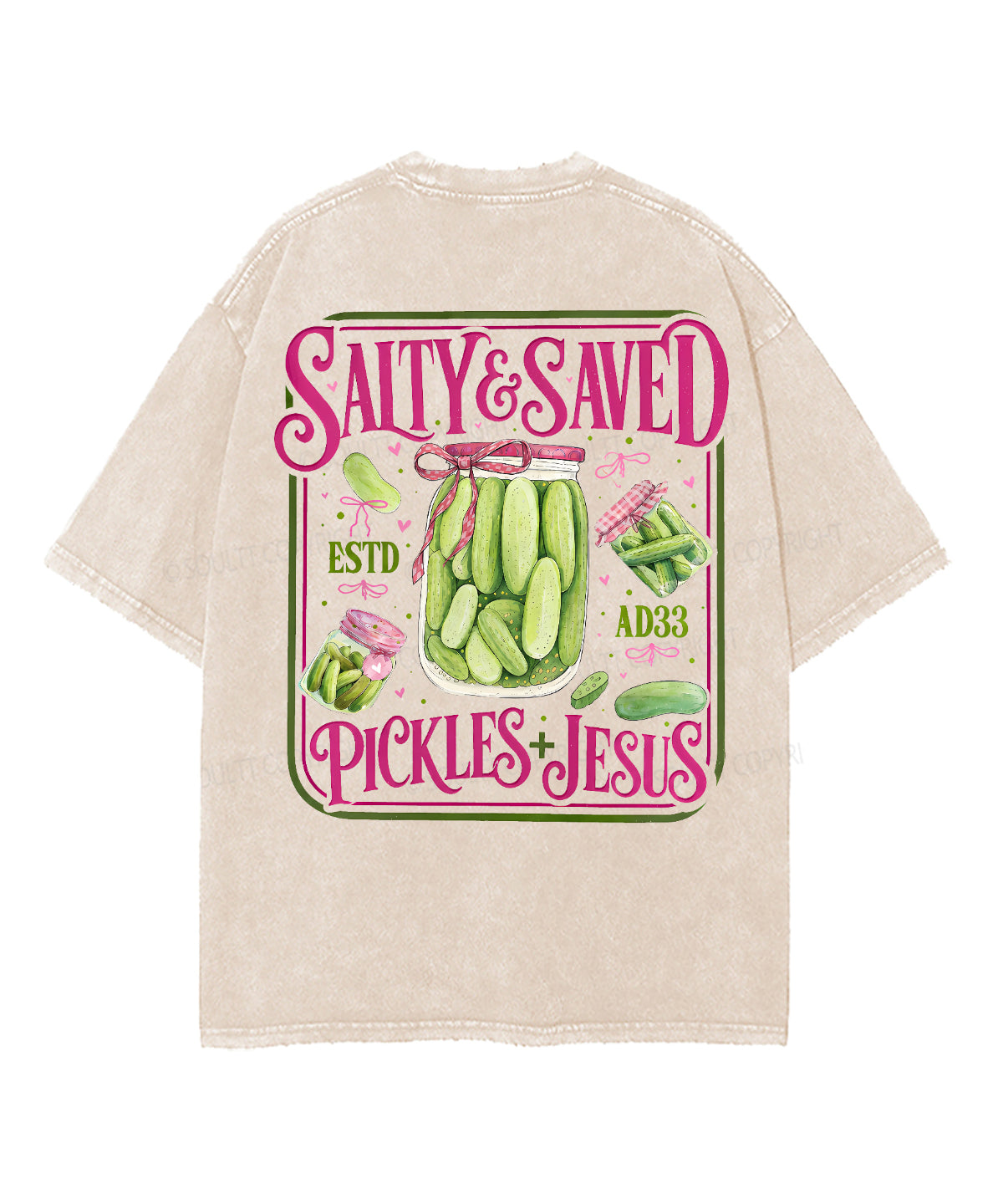Salty & Saved Double Sided Unisex Washed Christian T-shirt