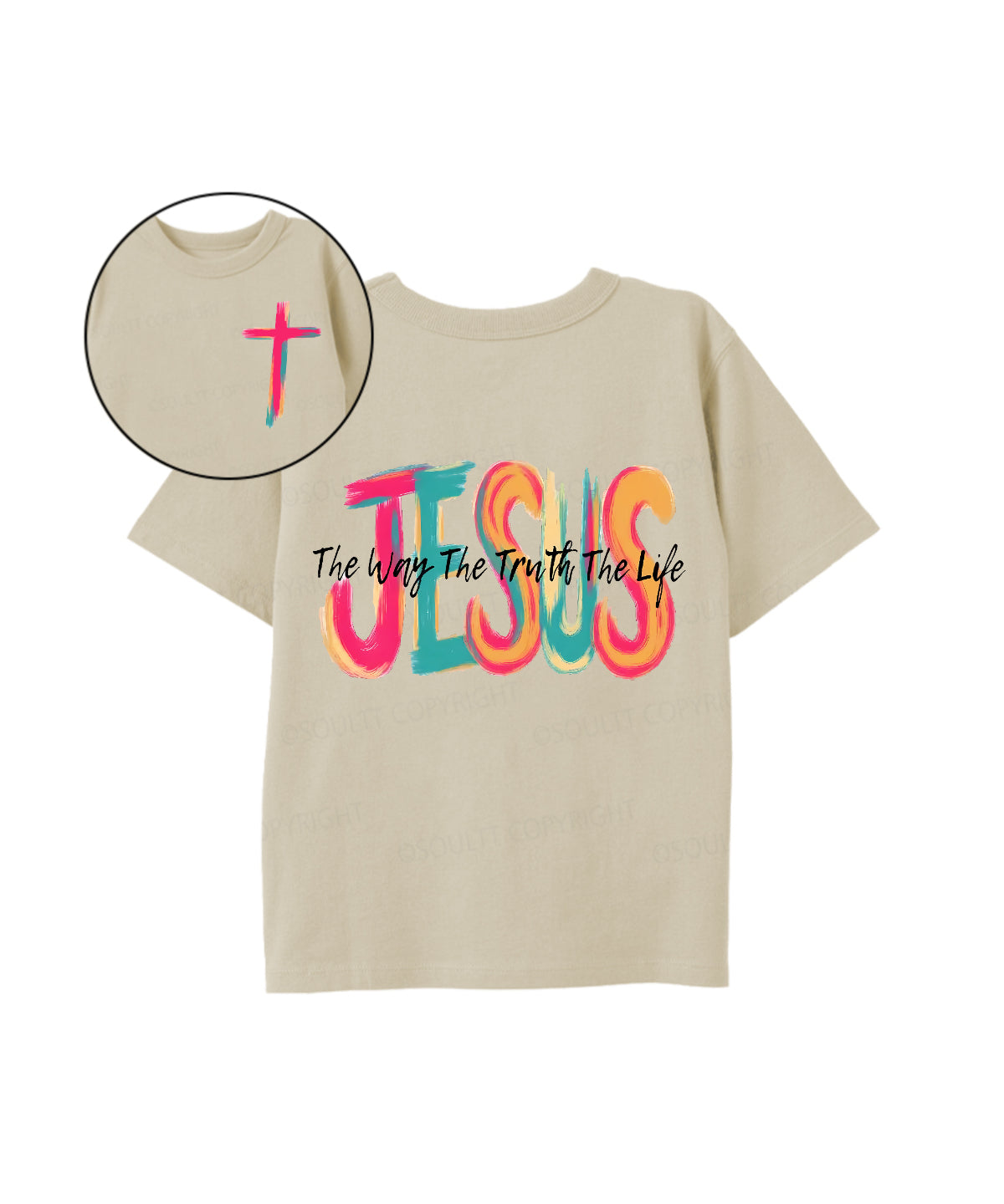 Kids Jesus The Way Double Sided Cotton Christian T-shirt