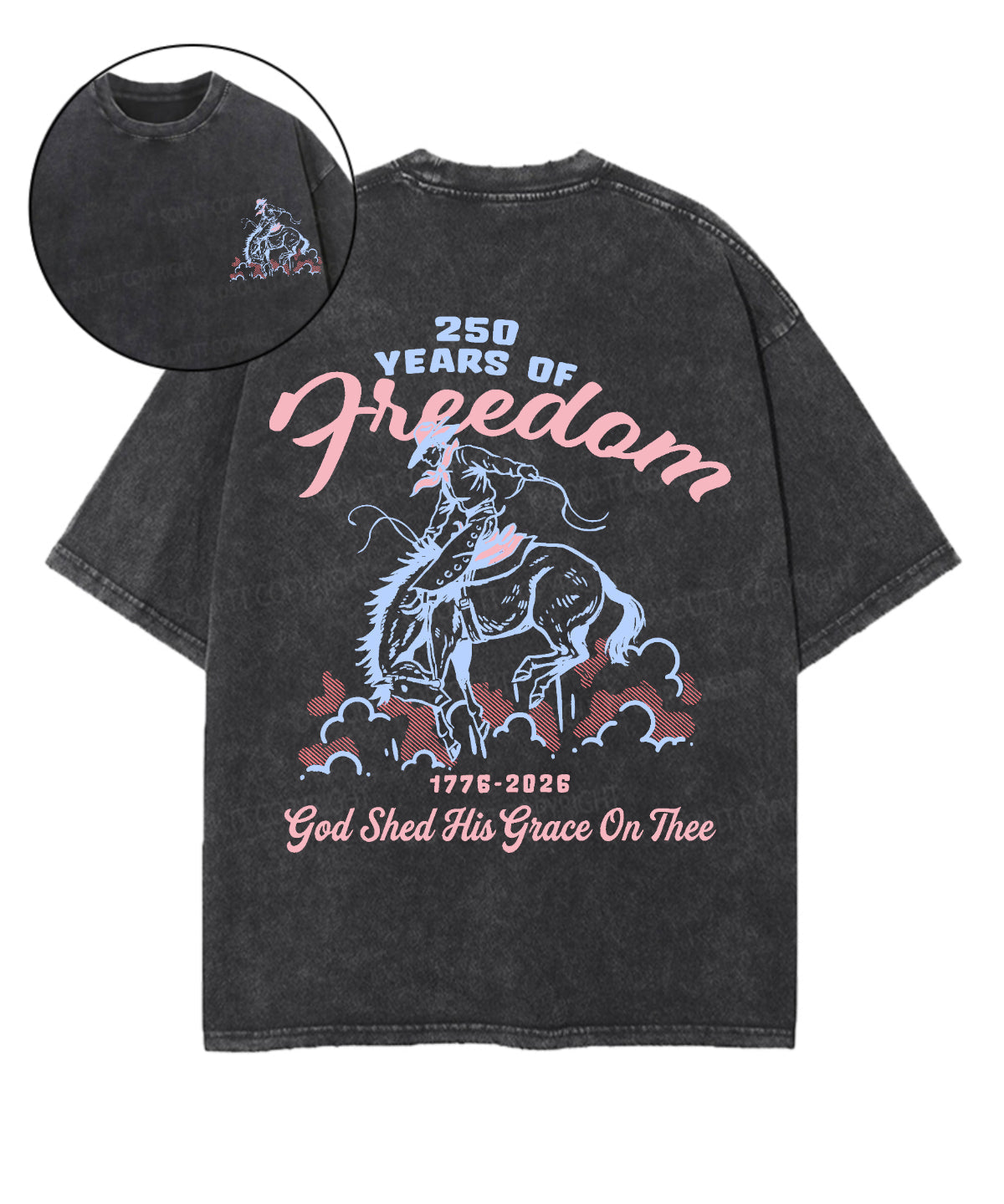 250 Years America Anniversary Double Sided Unisex Washed Christian T-shirt